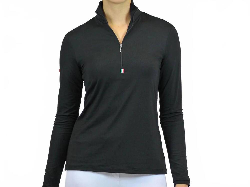 NEW FOR HORSES gioconda long sleeve schooling shirt in black